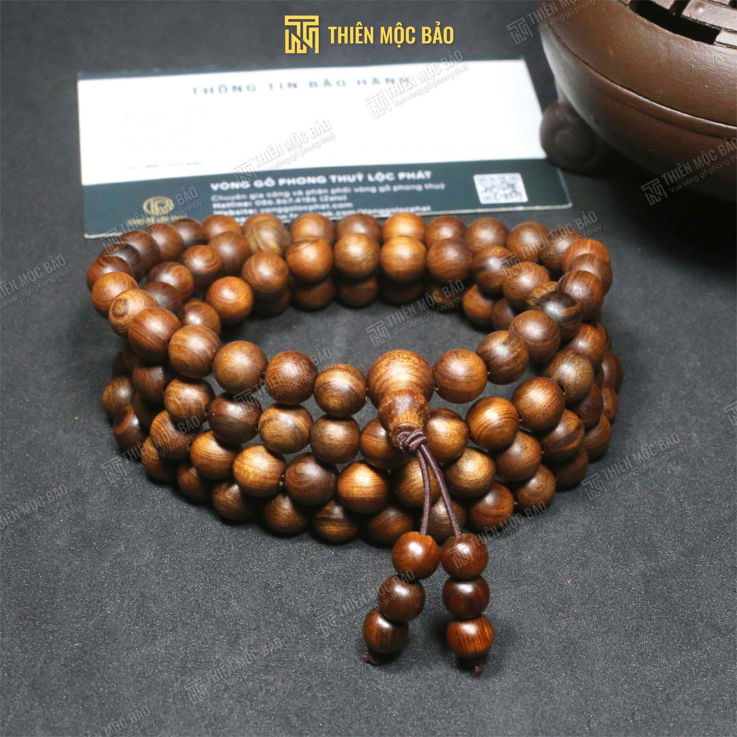 Vong-go-bach-xanh-chim-nuoc-108-hat-08 Vòng gỗ Bách xanh 108 hạt chìm nước, hương thơm tự nhiên, làm từ phôi gỗ lâu năm