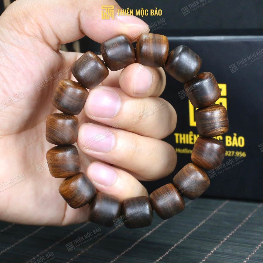 Vòng gỗ Bách xanh chìm nước kiểu lu thống, vân gỗ già dầu thơm 10/12/14mm cho nam và nữ | Thiên Mộc Bảo